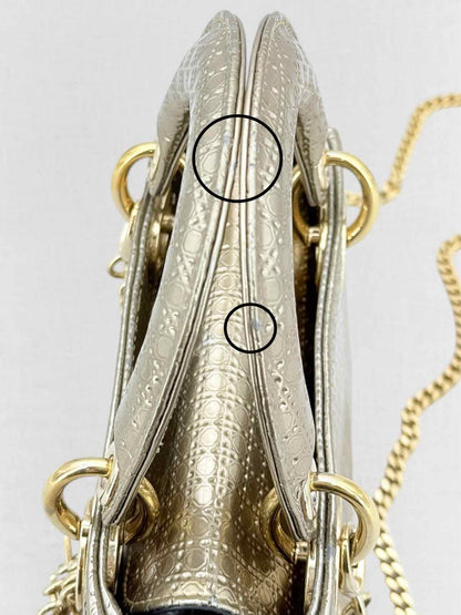 DIOR Lady Dior Bronze Micro Cannage Top Handle