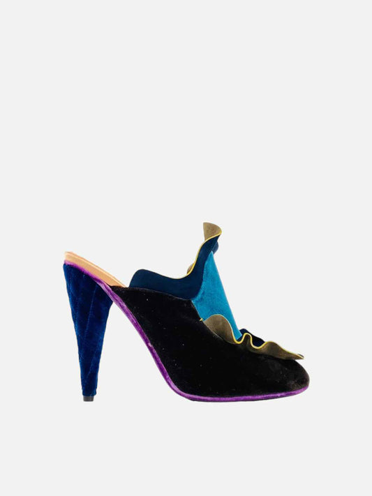 FENDI Ruffled Multicolor Size EU 40 Mules