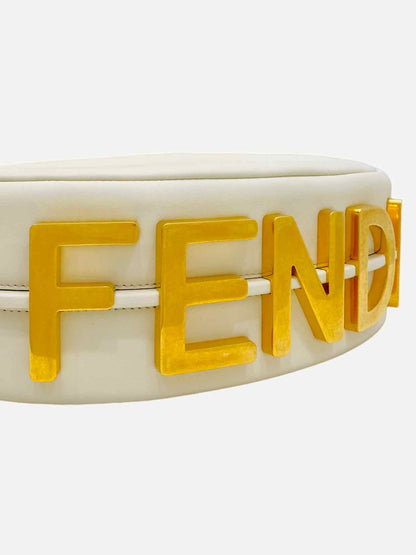 FENDI Fendigraphy White Shoulder Bag