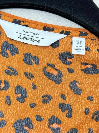 & OTHER STORIES Black & Yellow Size US 4 Midi Dress