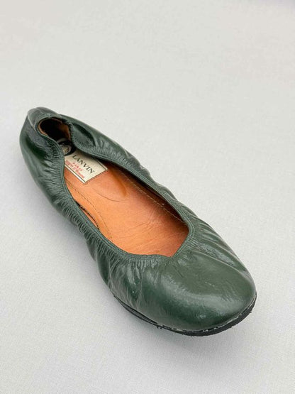 LANVIN Scrunch Green Size EU 38 Ballet Flats