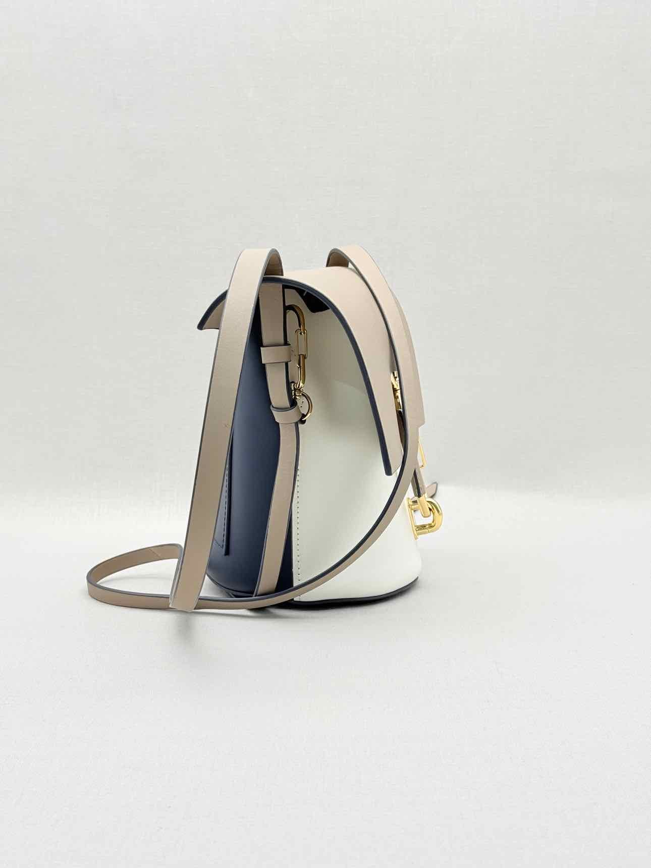 ZAC POSEN Tan & White Baguette Bag