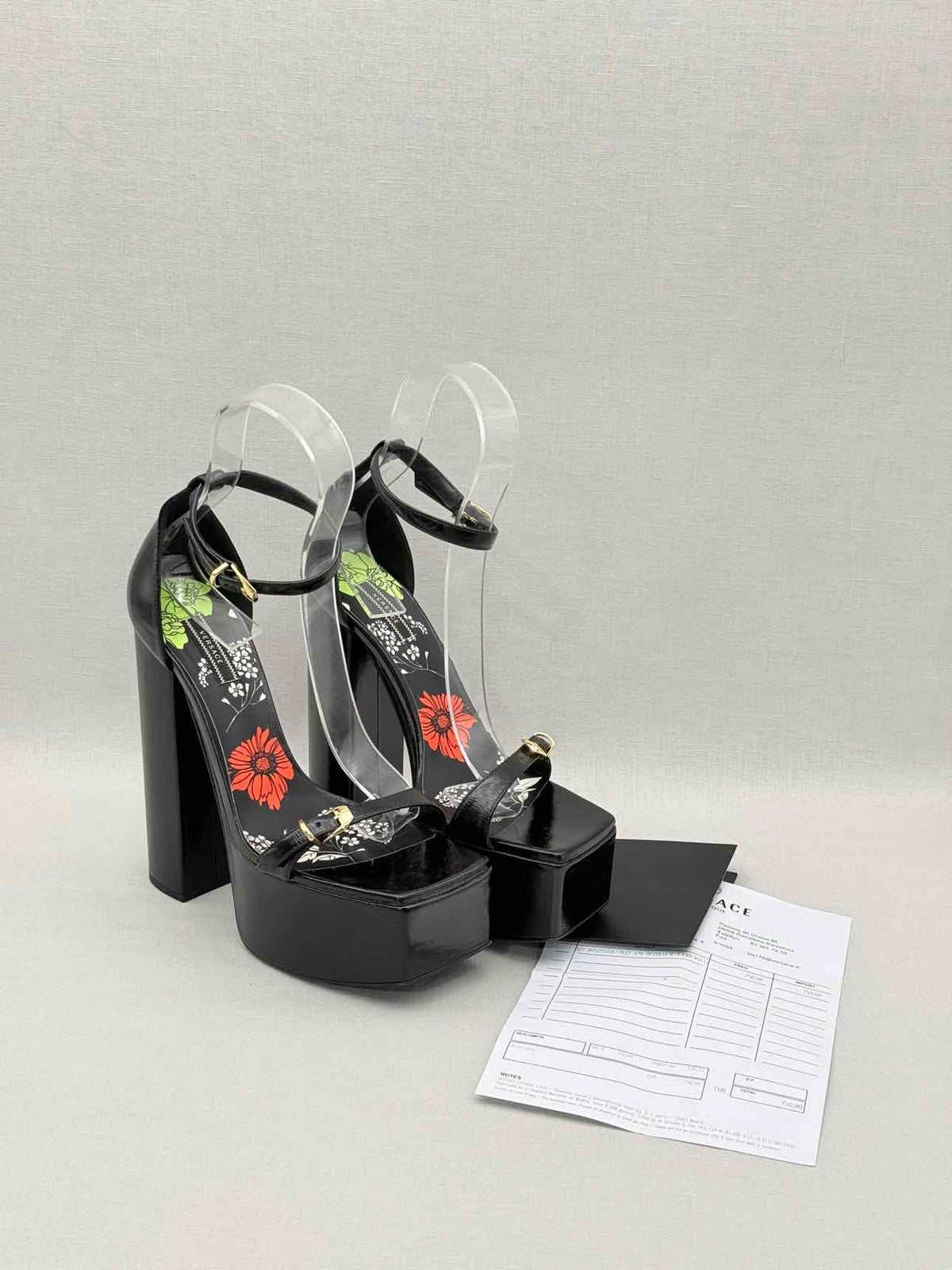VERSACE Black Size EU 38 Platform Sandals