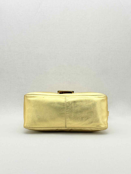 FENDI Mamma Baguette Gold Shoulder Bag