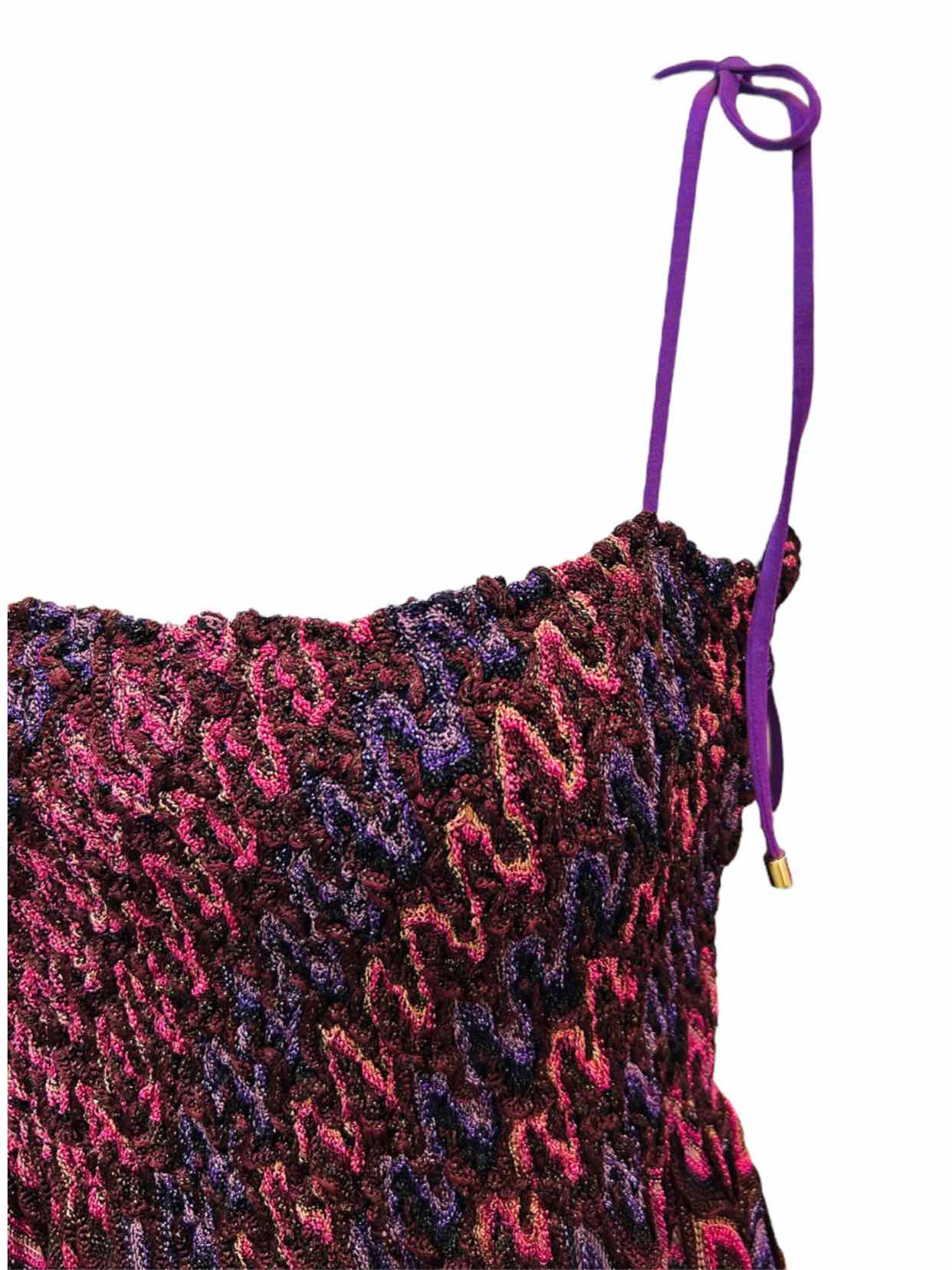 MISSONI MARE Burgundy & Purple Size US 6 Short Dress