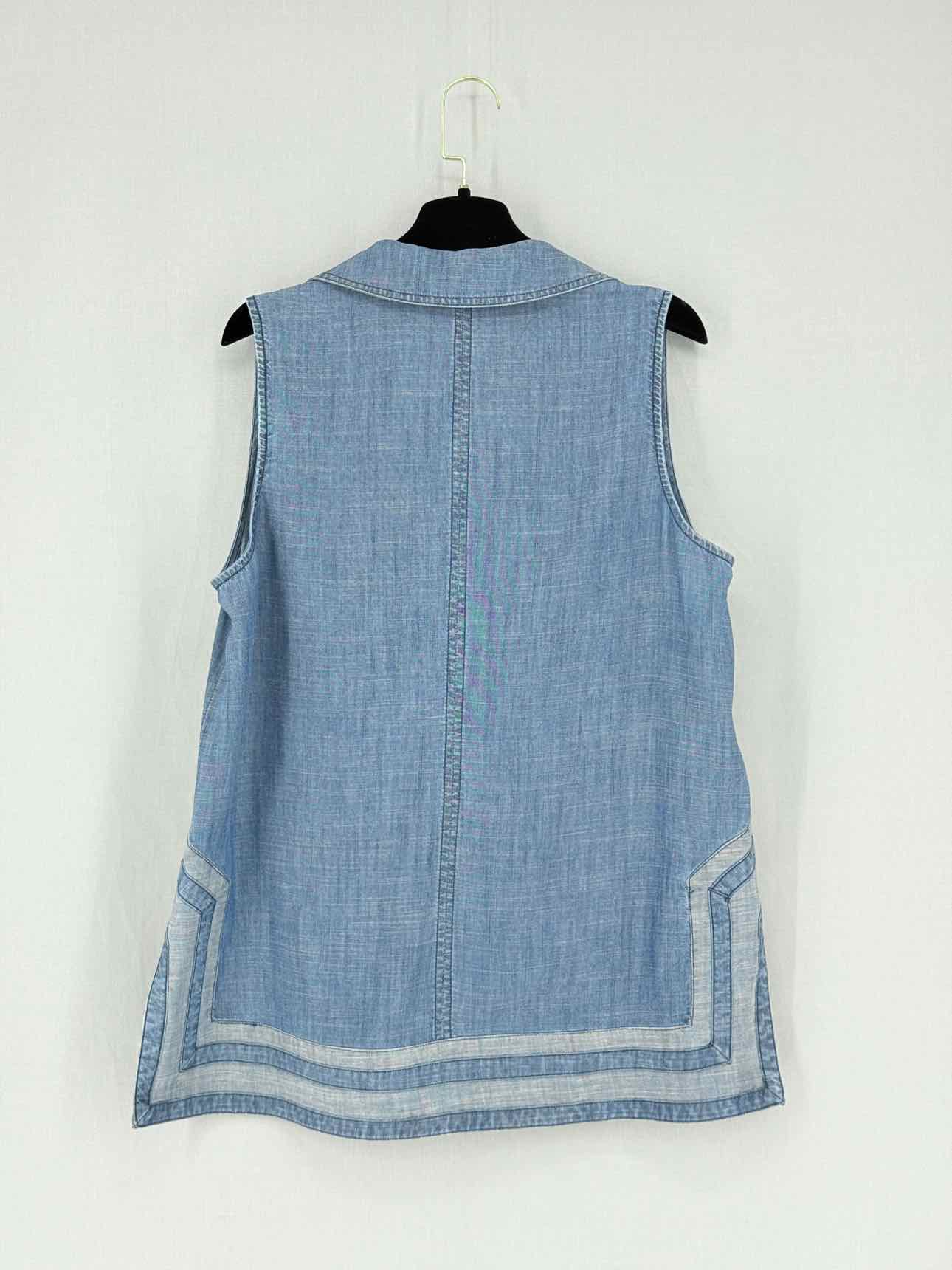 TRINA TURK Blue & White Size Large Tunic