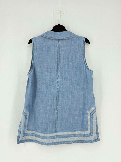 TRINA TURK Blue & White Size Large Tunic