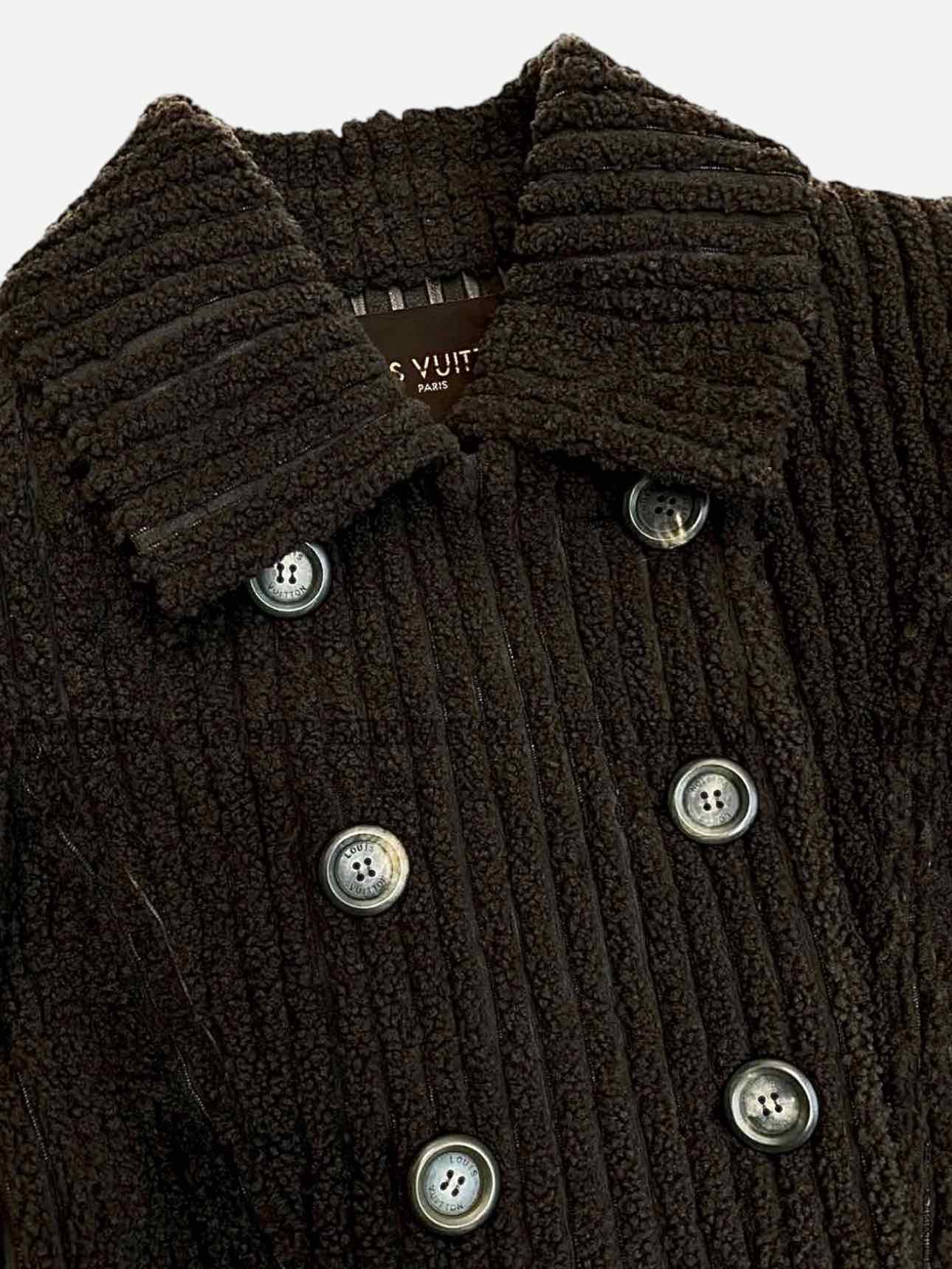 LOUIS VUITTON Double Breasted Brown Size US 6 Coat