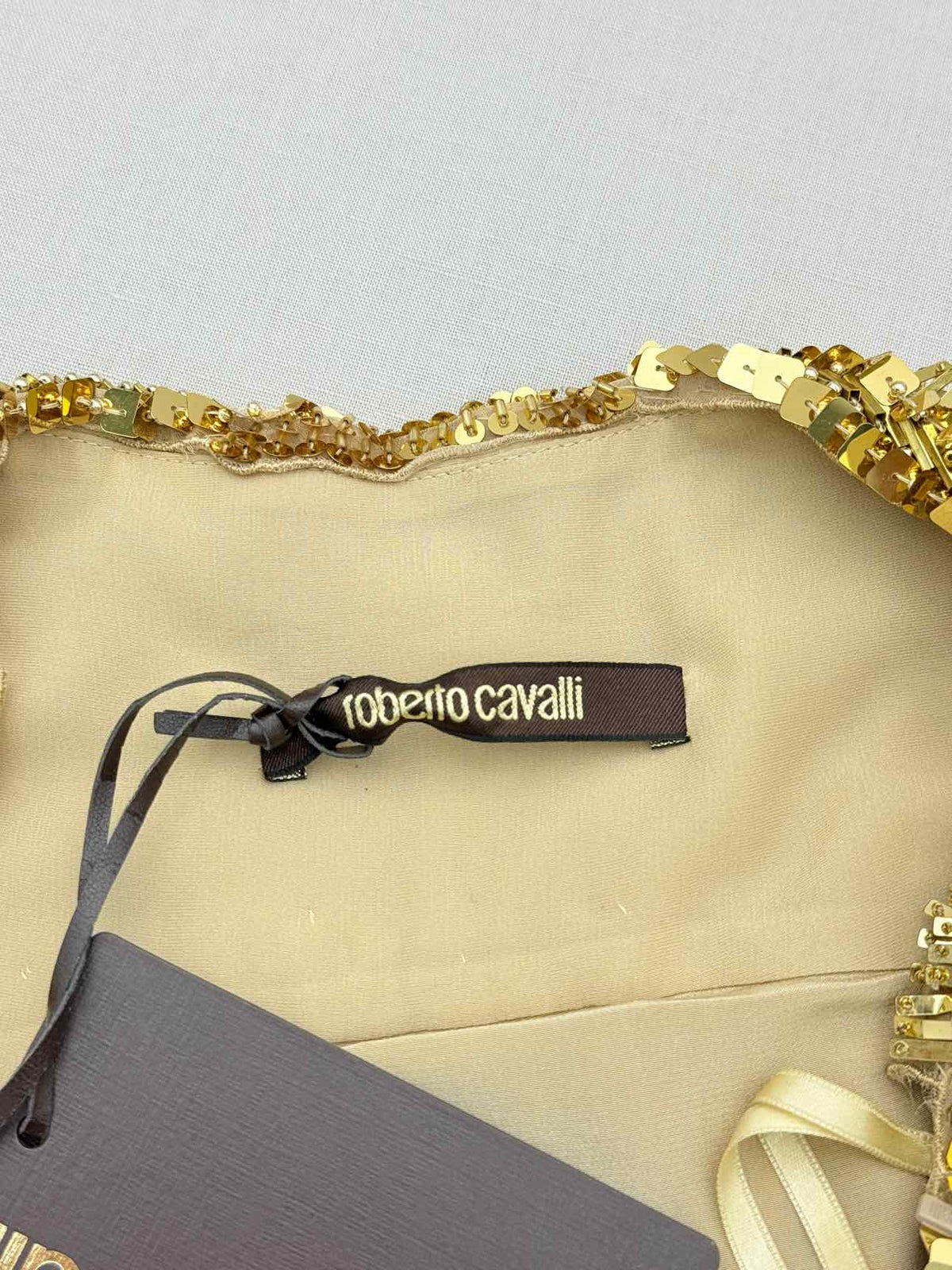 ROBERTO CAVALLI Runway Gold Size US 8 Mini Skirt