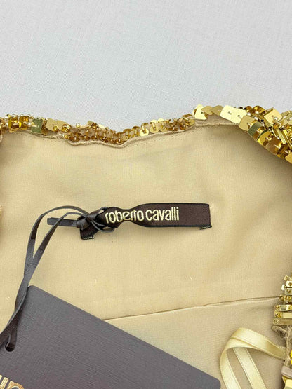 ROBERTO CAVALLI Runway Gold Size US 8 Mini Skirt