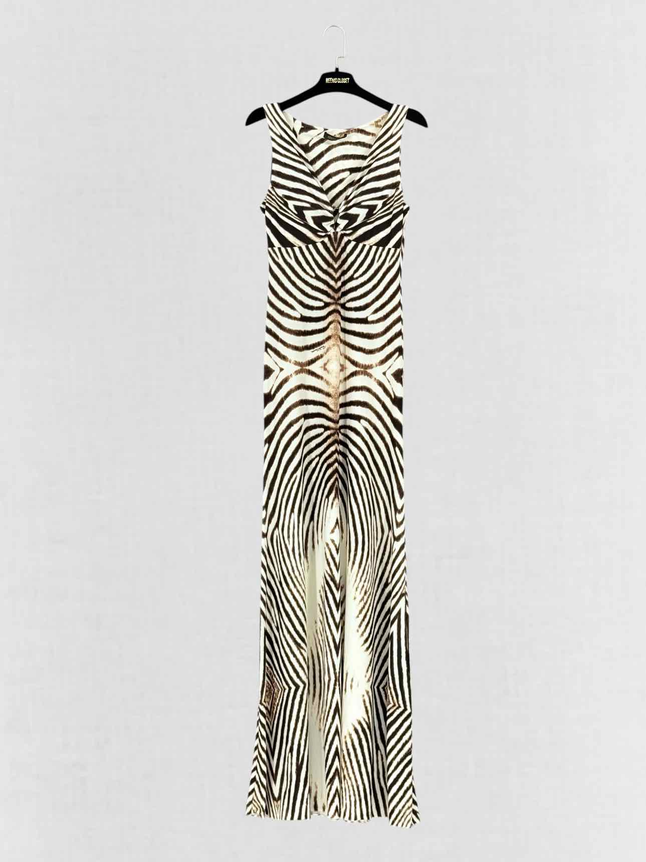 ROBERTO CAVALLI Beige & Brown Size US 8 Long Dress
