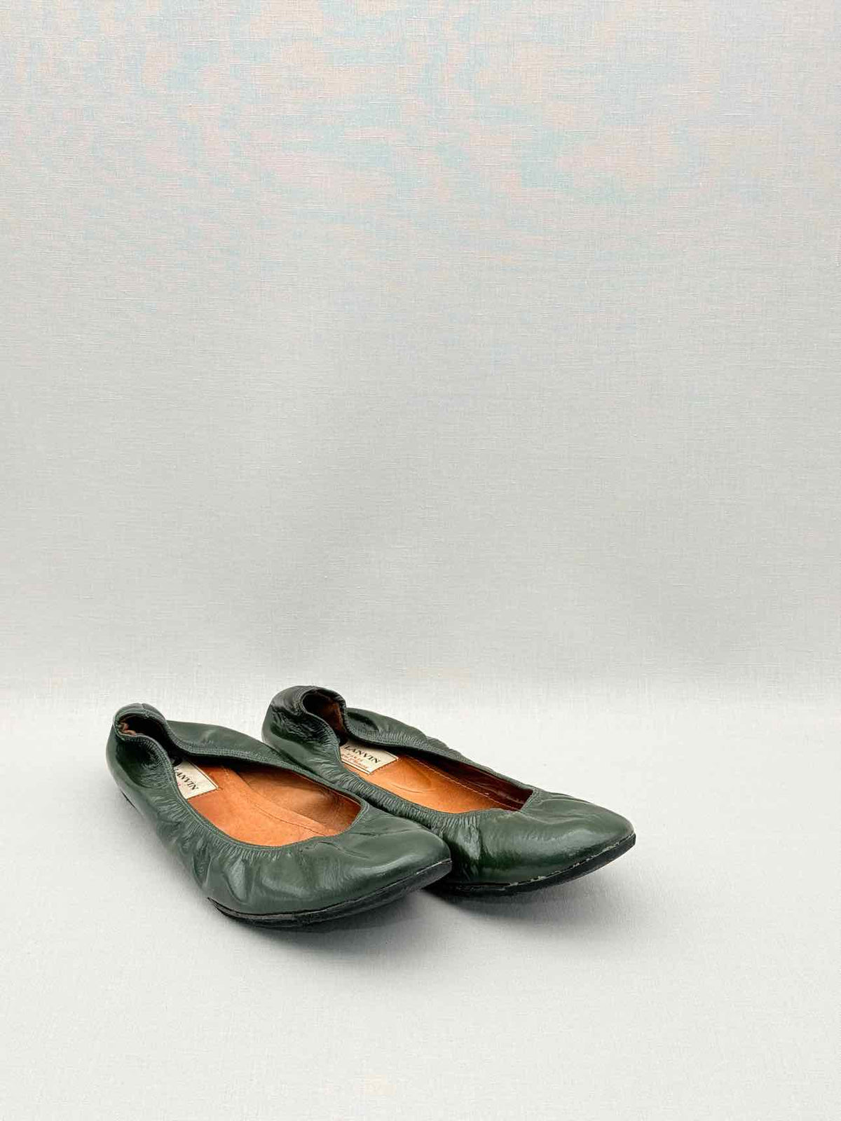 LANVIN Scrunch Green Size EU 38 Ballet Flats