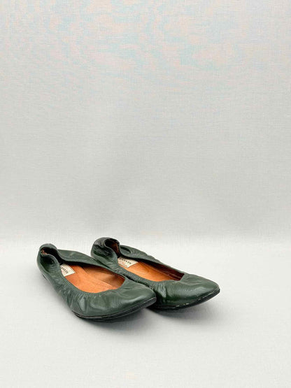 LANVIN Scrunch Green Size EU 38 Ballet Flats