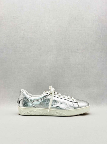 DIOR Low Top Metallic Silver Size EU 41 Sneakers