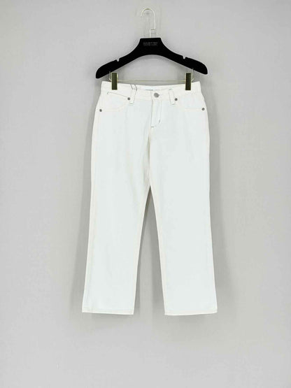 PAPER DENIM&CLOTH Cropped White Size 24 Jeans