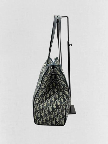 DIOR Promenade Blue & Beige Oblique Jacquard Tote Bag