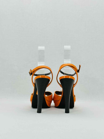 FENDI Ankle Strap Orange Size EU 40 Heeled Sandals