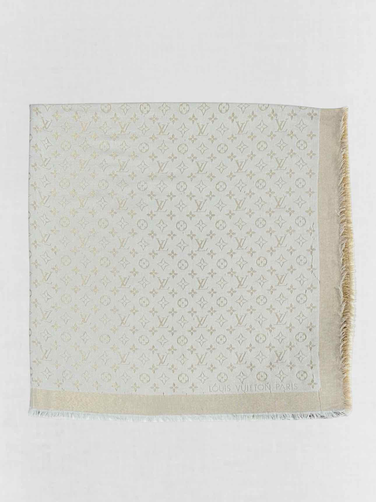LOUIS VUITTON Grey & Gold Shawl