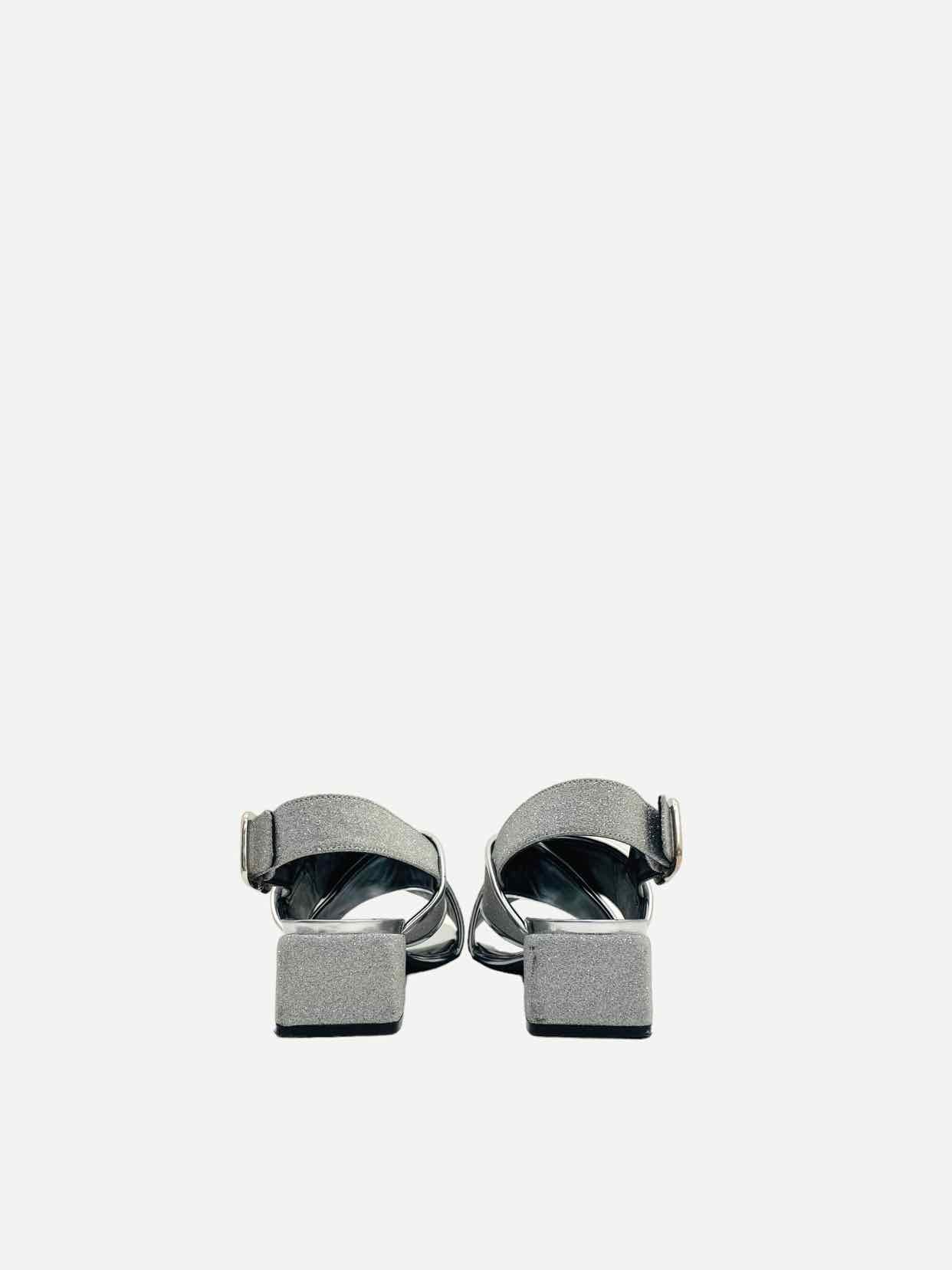 MARNI Metallic Silver Heeled Sandals