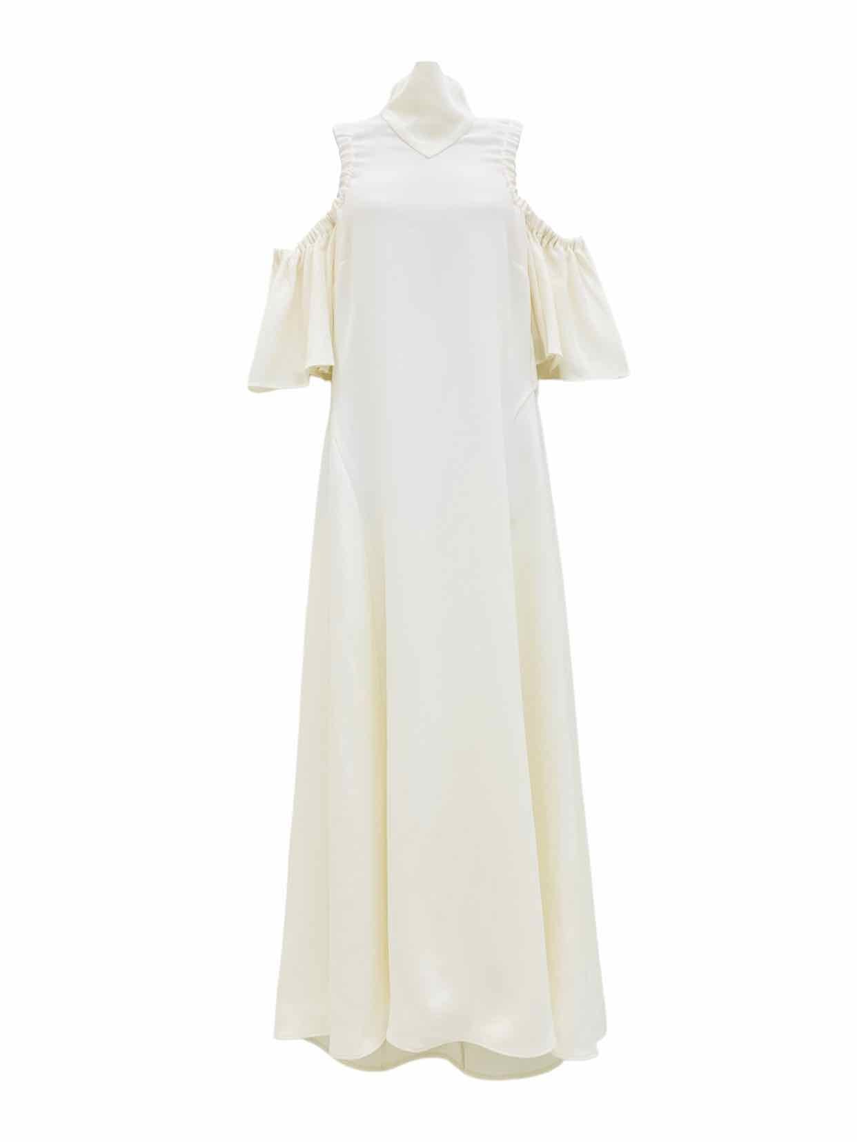 ELLERY Cutout Sleeve Off-white Long Dress