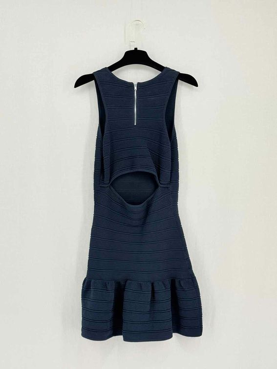 SANDRO Blue Ribbed Size Small Short Dress
