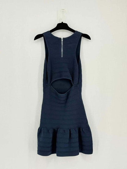 SANDRO Blue Ribbed Size Small Short Dress