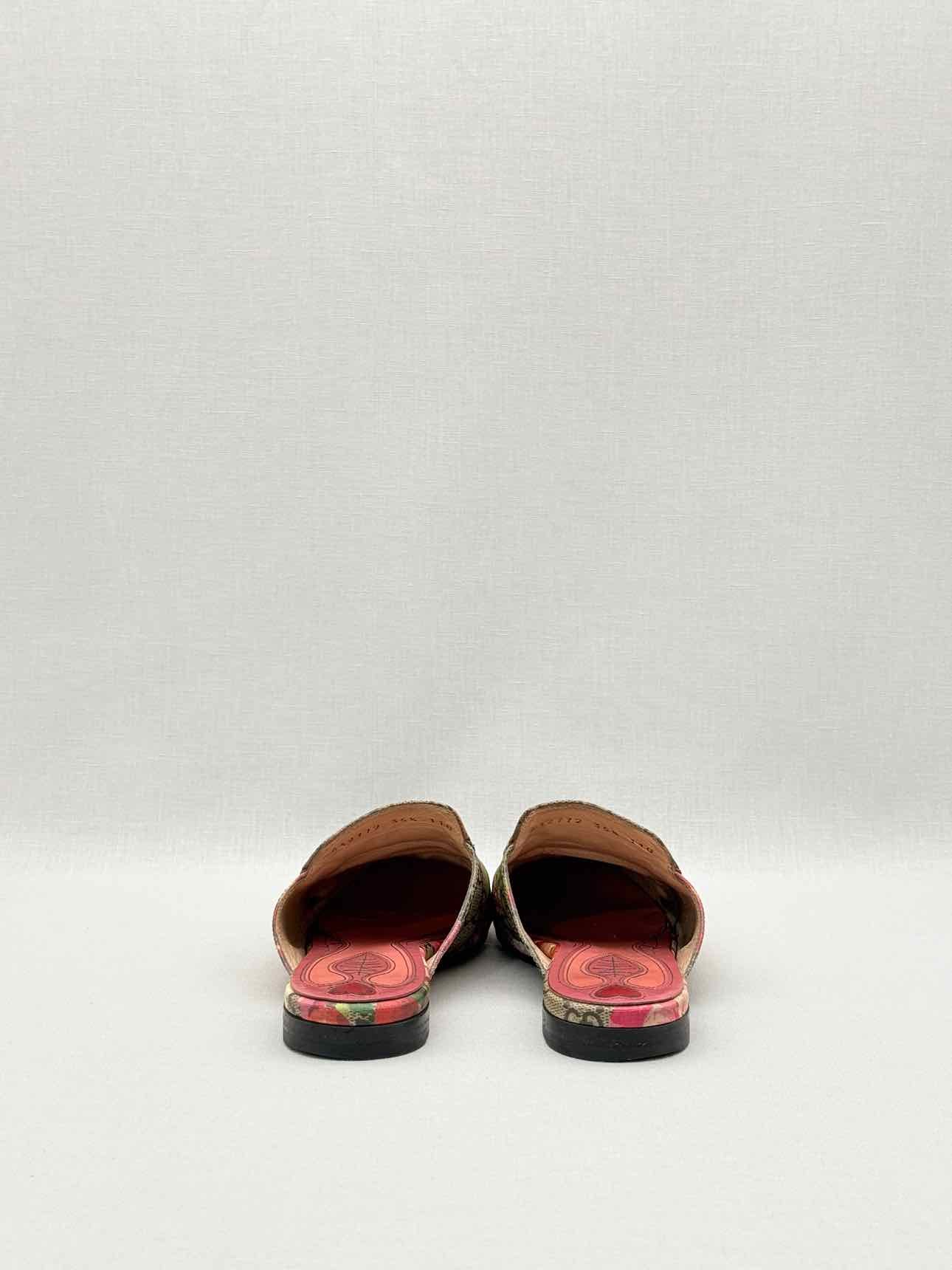 GUCCI Princetown Brown Multicolor Size EU 35.5 Mules