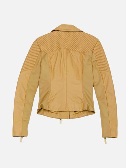 ELISABETTA FRANCHI GOLD Biker Beige Size US 4 Jacket