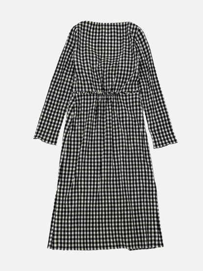 ALTUZARRA Bustier Black & White Check Midi Dress