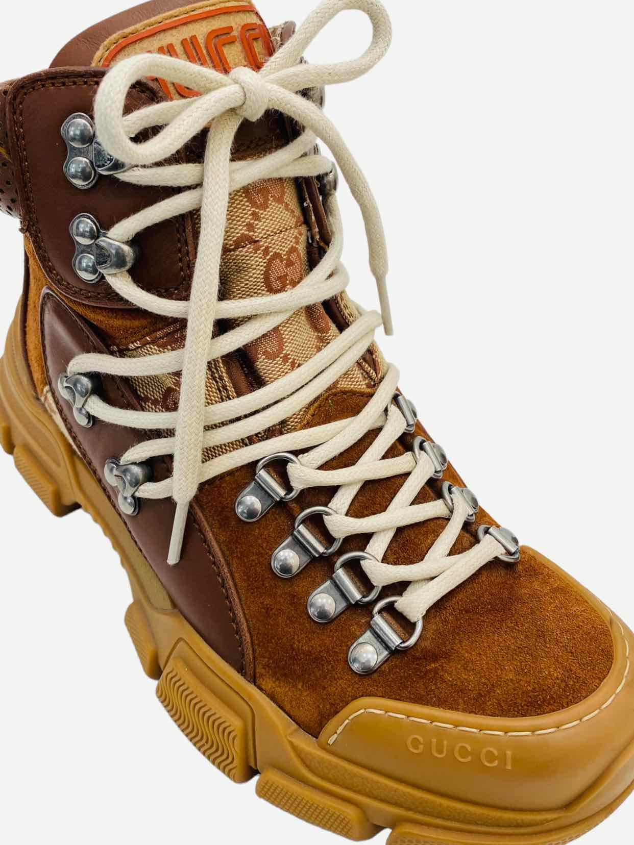 GUCCI Journey Brown GG Hiker Boots