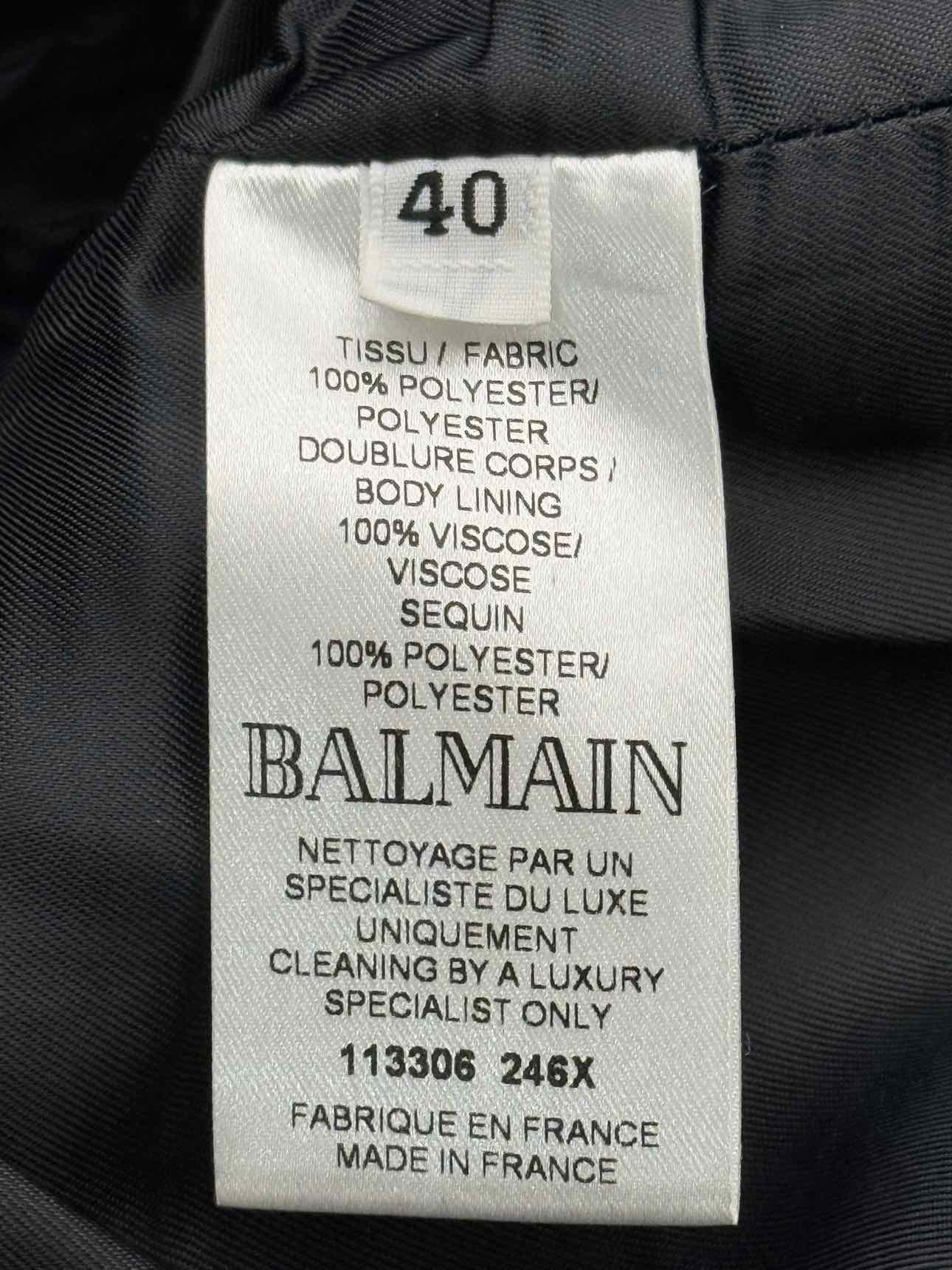 BALMAIN Black Multicolor Size US 8 Short Dress