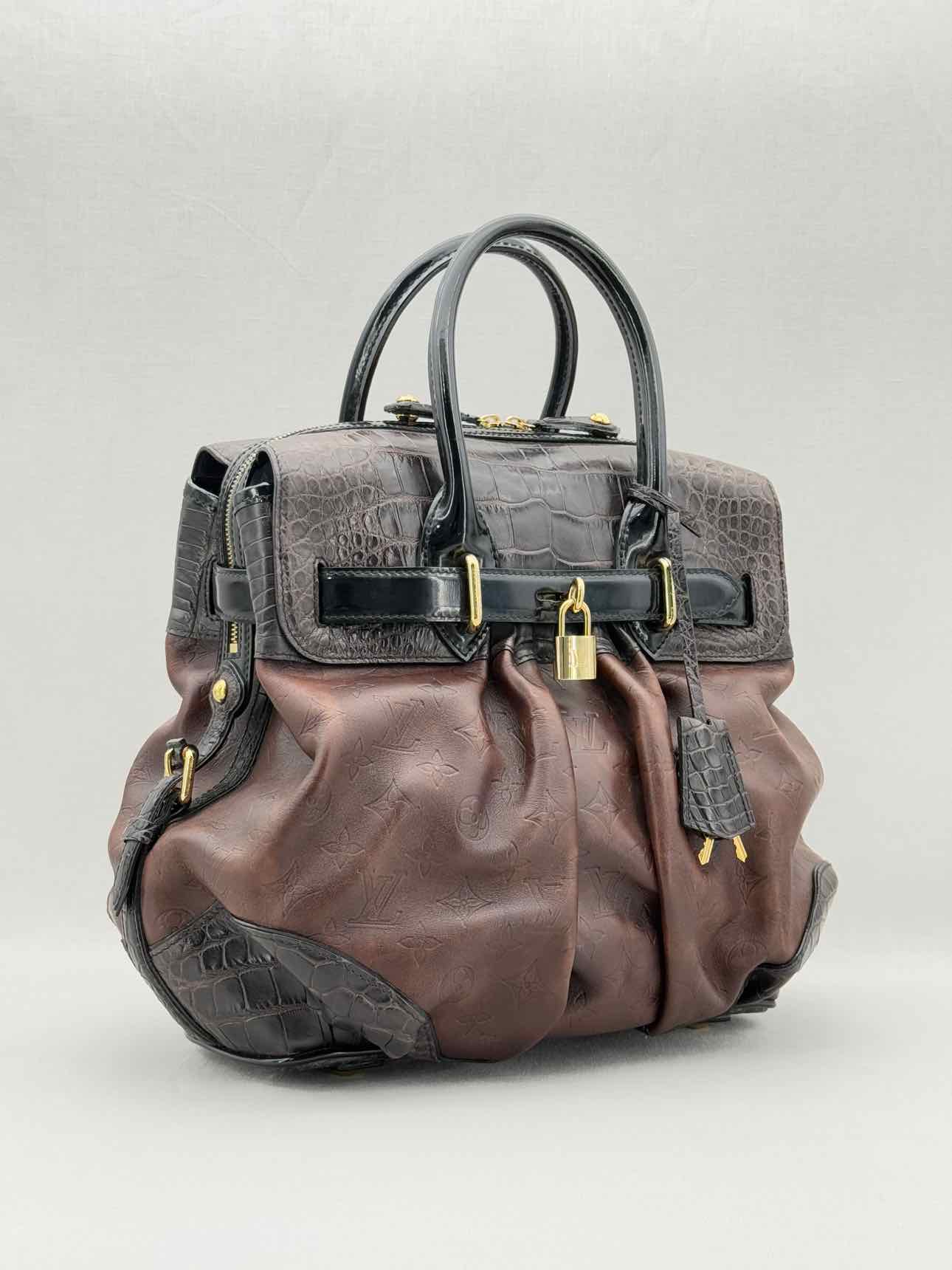 LOUIS VUITTON Limited Edition Brown & Black Top Handle