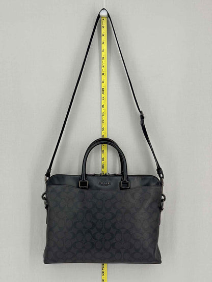 COACH Beckett Slim Black Signature Laptop Bag