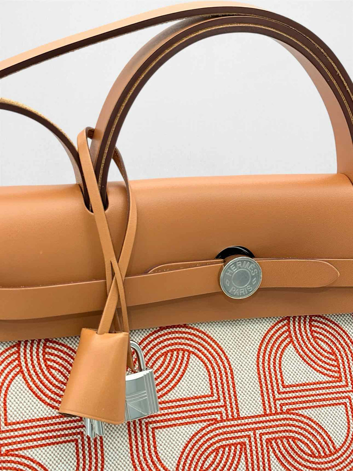 HERMES Herbag Zip 31 Ecru Fauve Top Handle