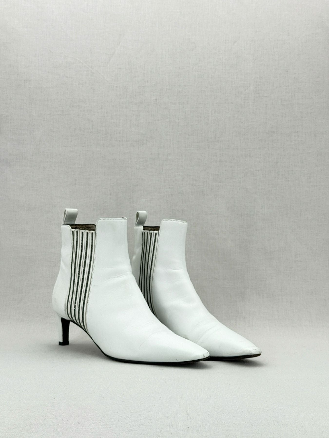 BRUNELLO CUCINELLI White Size EU 37.5 Ankle Boots