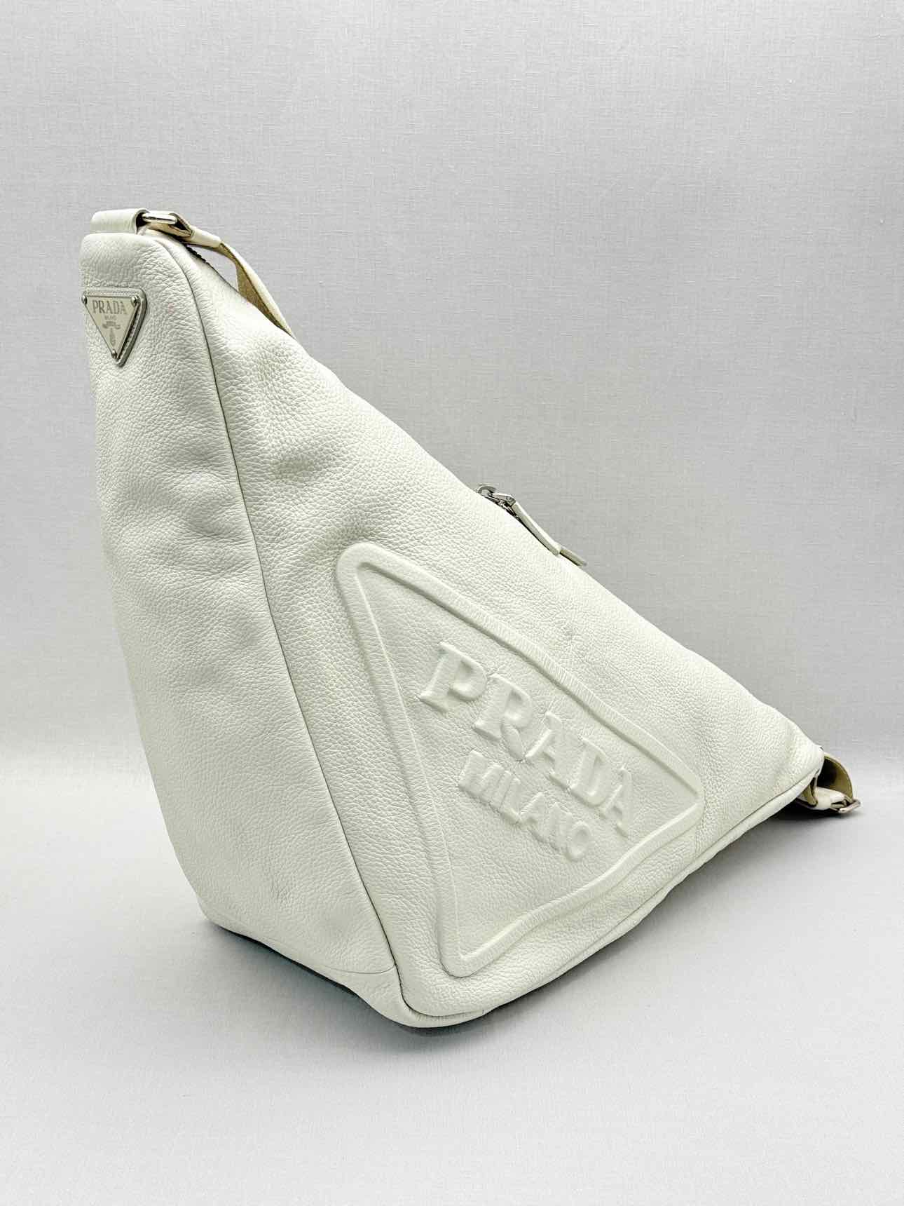 PRADA Triangle Off-white Shoulder Bag