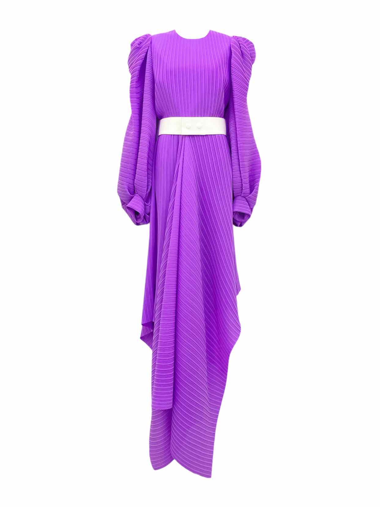 SOLACE LONDON Asymmetrical Hem Purple Midi Dress