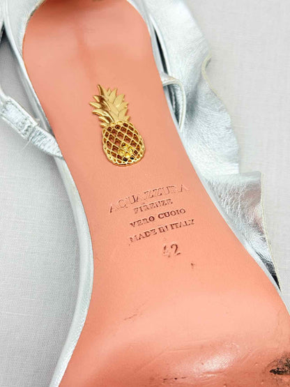 AQUAZZURA Silver Size EU 42 Heeled Sandals