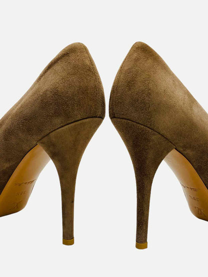 LOUIS VUITTON Peep Toe Khaki Pumps