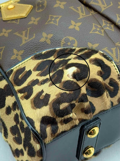 LOUIS VUITTON Adele Brown & Beige Leopard Top Handle