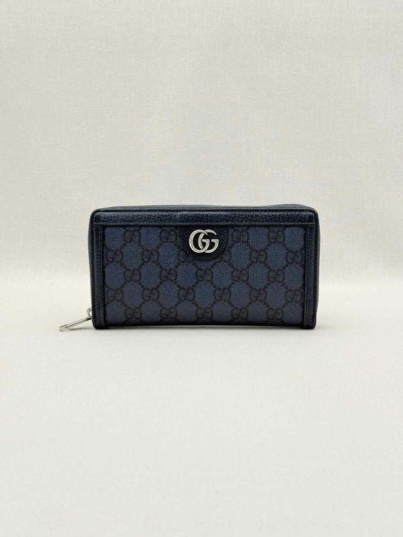 GUCCI Blue & Black GG Supreme Continental Wallet