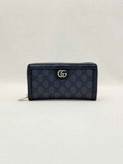 GUCCI Blue & Black GG Supreme Continental Wallet