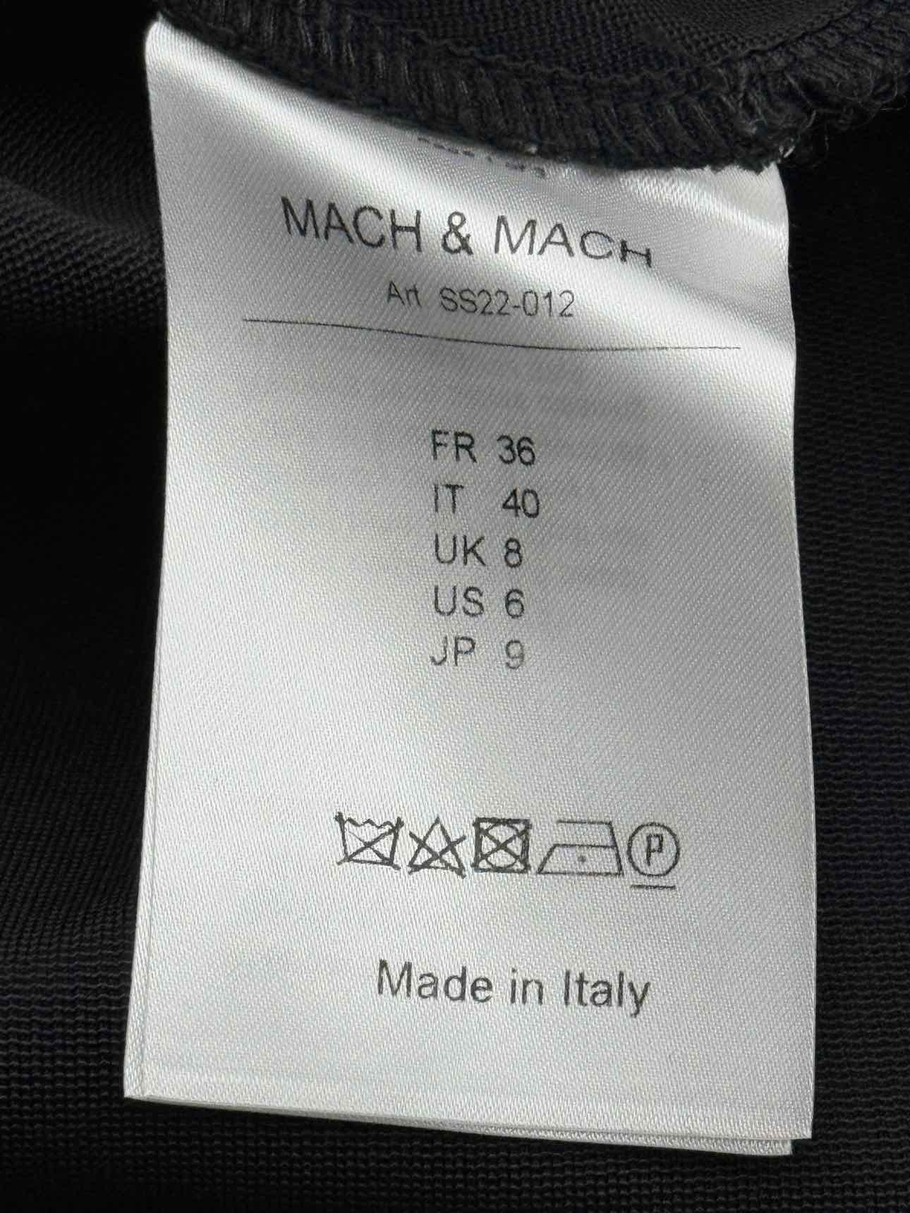 MACH & MACH Crystal Bow Black Size US 6 Short Dress