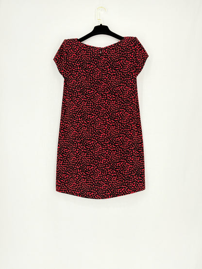 SAINT LAURENT Red & Black Size US 6 Short Dress