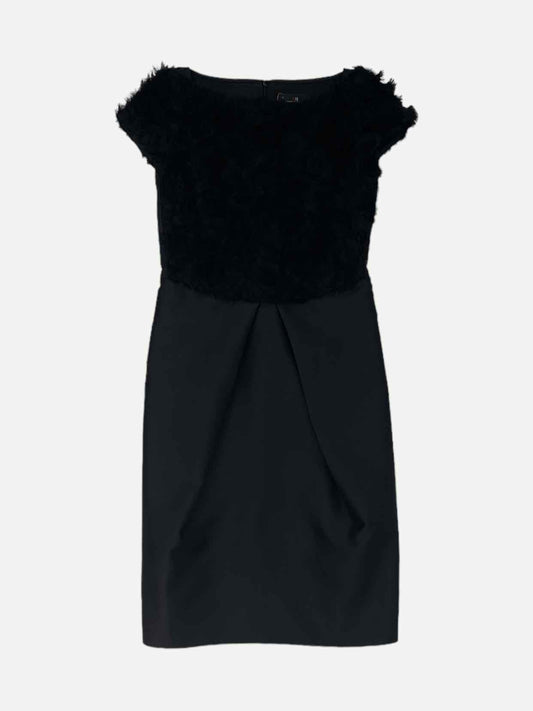 CAROLINA HERRERA Sheath Black Cocktail Dress US10