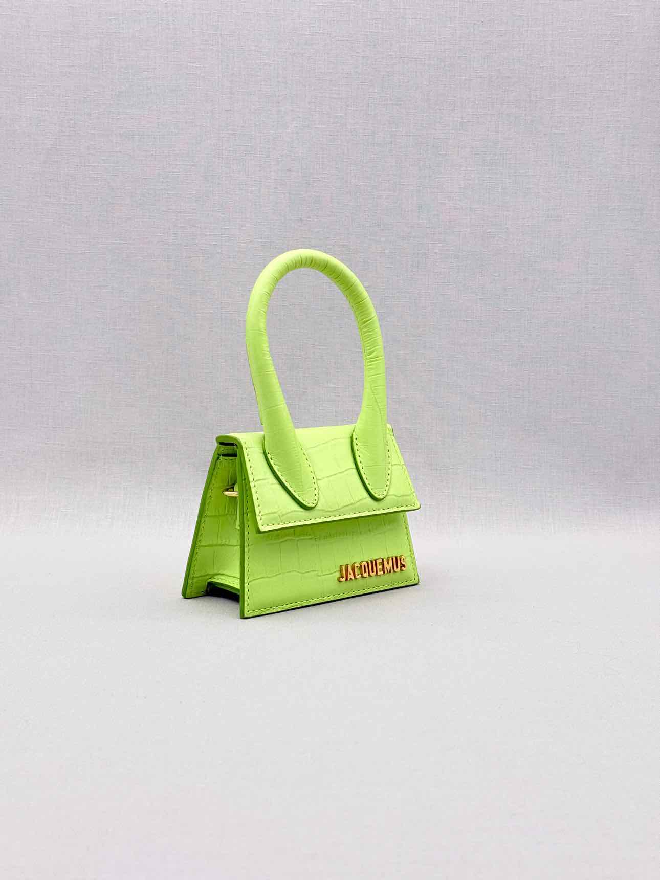 JACQUEMUS Le Chiquito Neon Green Top Handle