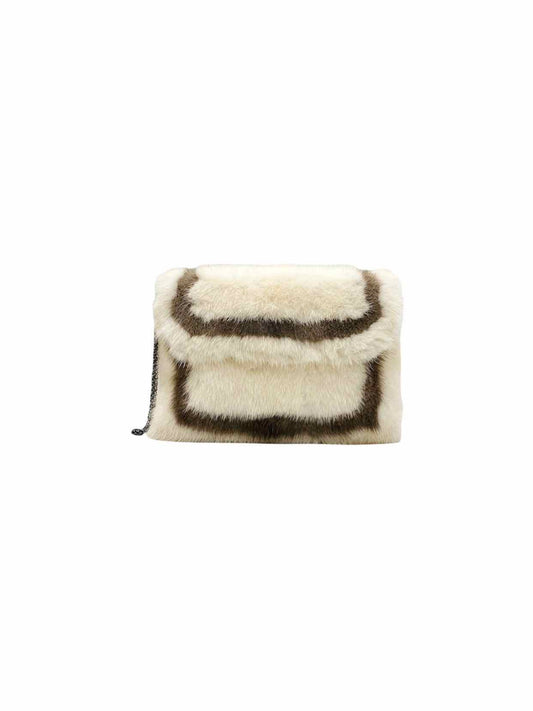 BARABOUX Envelope White & Mocha Clutch