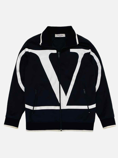 VALENTINO Black w/ White Size XSmall Tracksuit Top