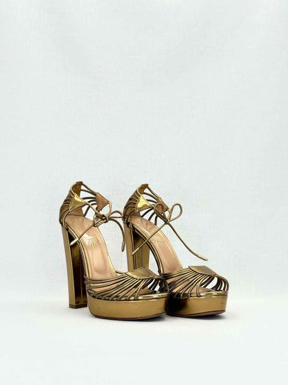 AQUAZZURA Brown Size EU 37.5 Heeled Sandals