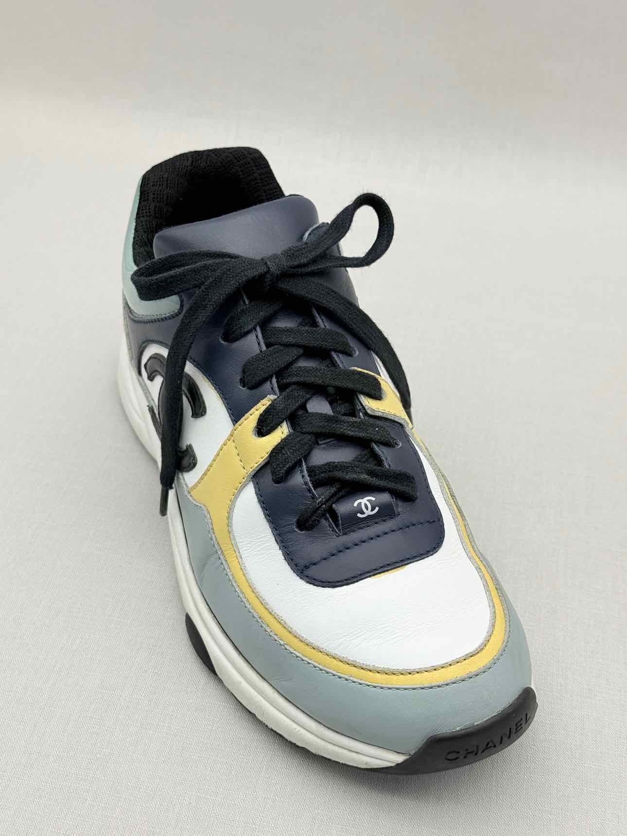CHANEL White Multicolor Size EU 38.5 Sneakers